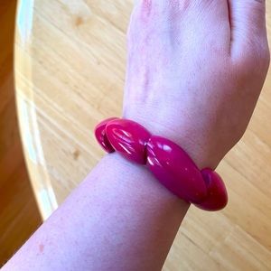 Magenta Tagua Nut Bracelet